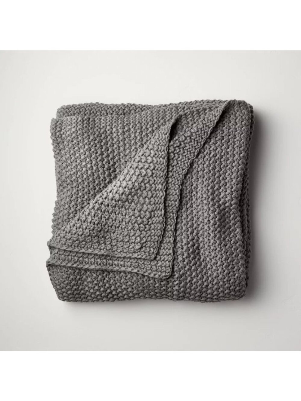 Casaluna King Size Chunky Sweater Knit Bed Blanket Dark Gray 108" x 92"